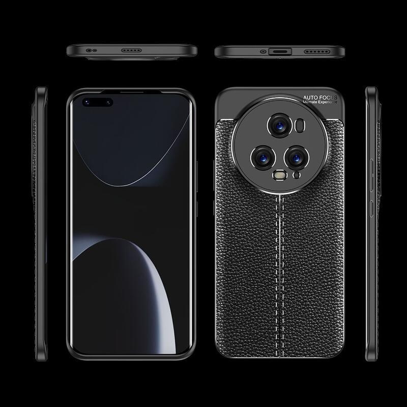 Litchi tartós zselés tok Honor Magic 5 Pro 5G - fekete