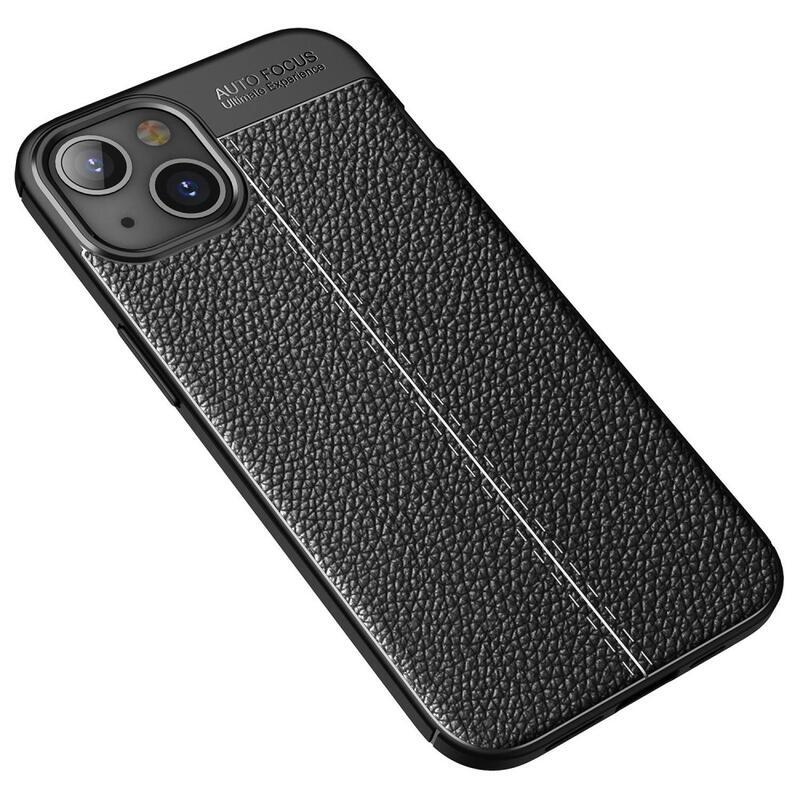 Litchi tartós zselés tok iPhone 14 Plus készülékhez - fekete