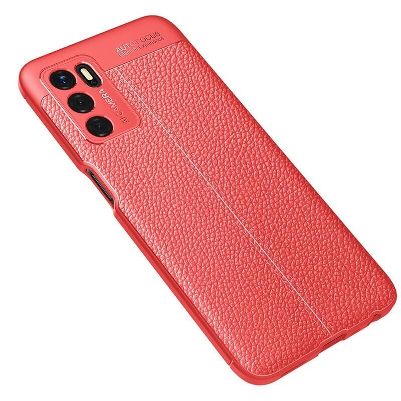 Litchi tartós zselés tok Oppo A16s/A54s készülékhez - piros színű