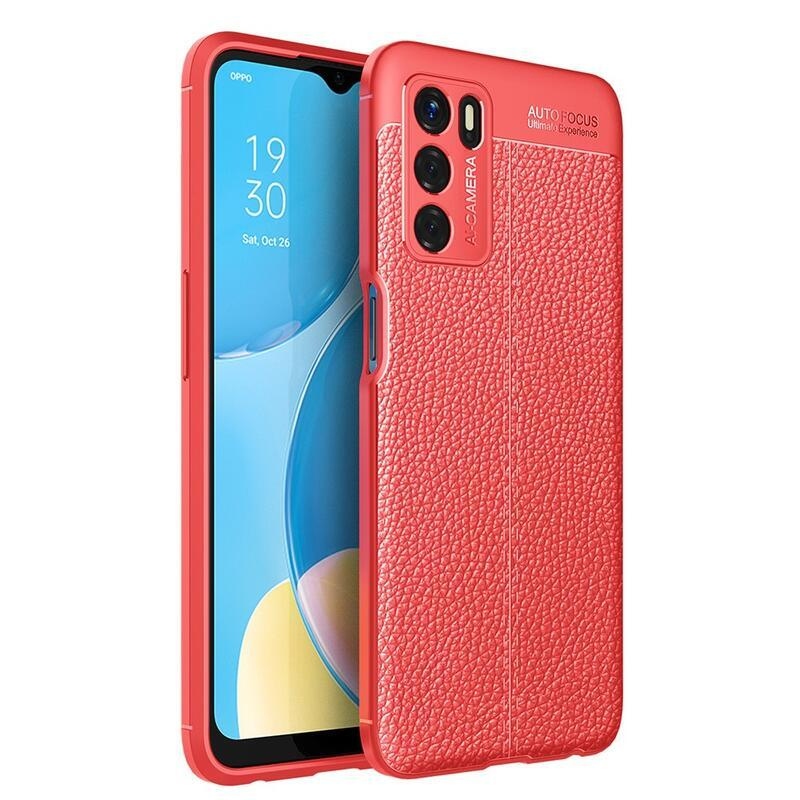 Litchi tartós zselés tok Oppo A16s/A54s készülékhez - piros színű