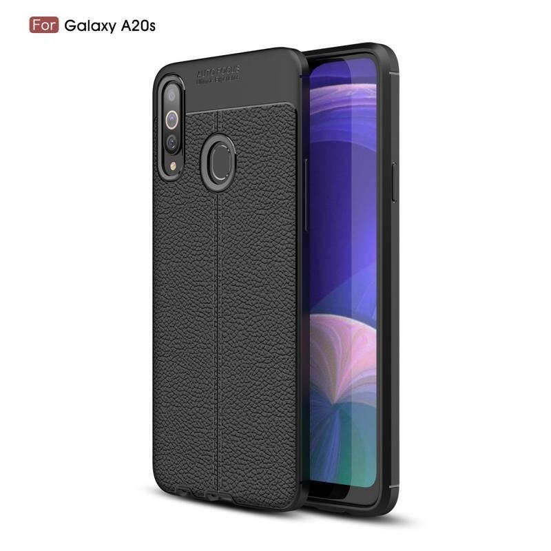 Litchi tartós zselés tok Samsung Galaxy A20s készülékhez - fekete