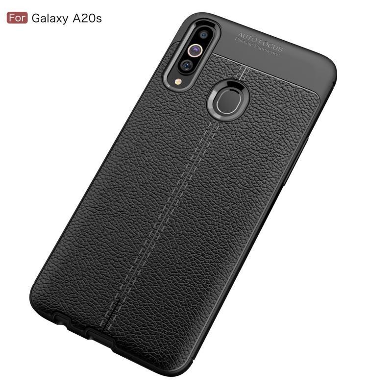 Litchi tartós zselés tok Samsung Galaxy A20s készülékhez - fekete