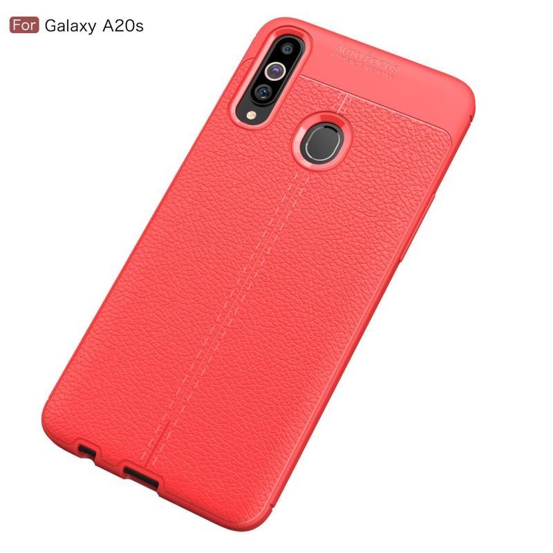 Litchi tartós zselés tok Samsung Galaxy A20s készülékhez - piros