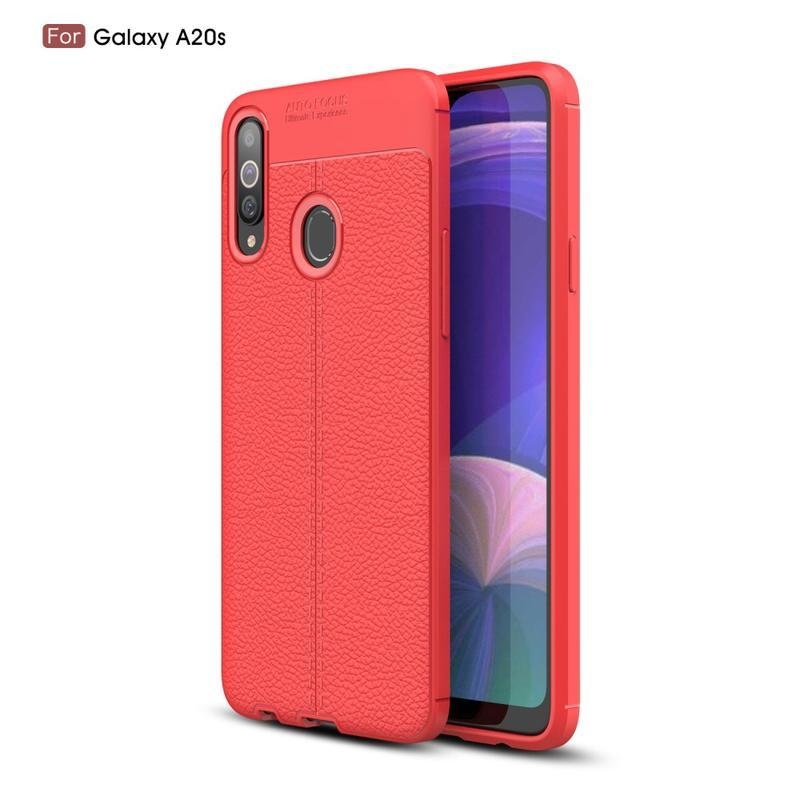 Litchi tartós zselés tok Samsung Galaxy A20s készülékhez - piros