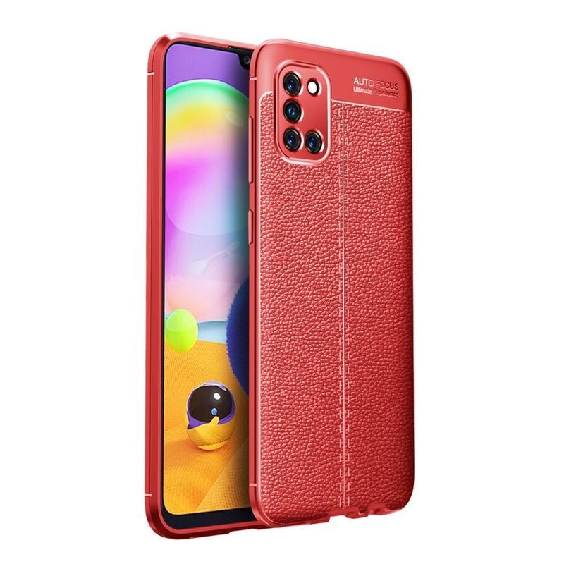 Litchi tartós zselés tok Samsung Galaxy A31 készülékhez - piros
