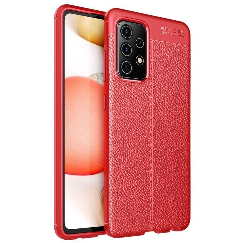 Litchi tartós zselés tok Samsung Galaxy A72 5G/4G - piros