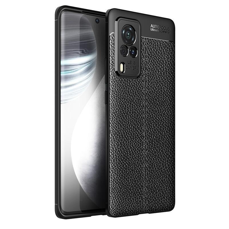 Litchi tartós zselés tok a Vivo X60 Pro 5G készülékhez - fekete