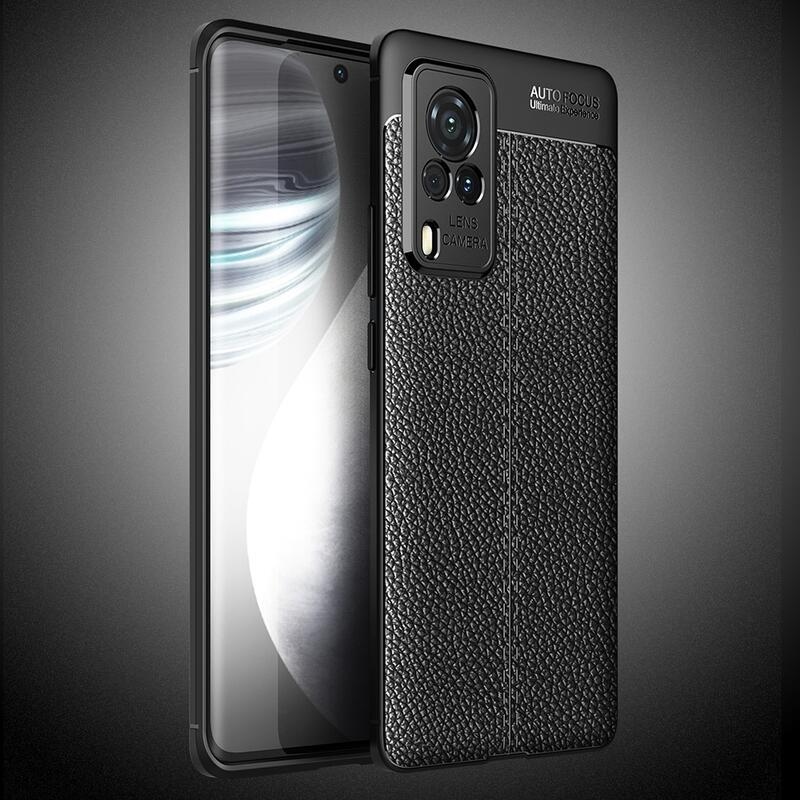 Litchi tartós zselés tok a Vivo X60 Pro 5G készülékhez - fekete