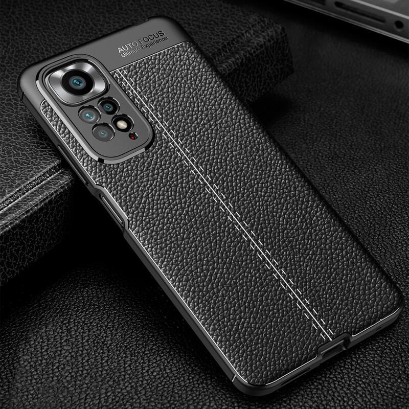 Litchi tartós zselés tok Xiaomi Redmi Note 11 4G/Note 11S 4G - fekete