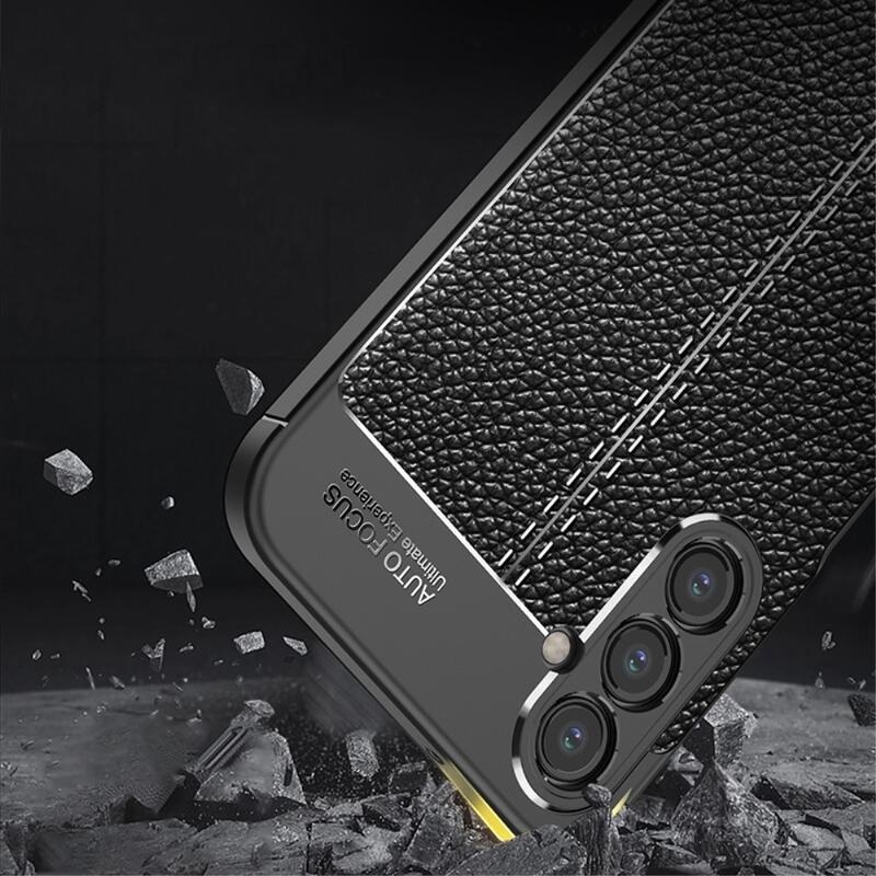 Litchi tartós zselés tok Samsung Galaxy A14 4G/5G - fekete