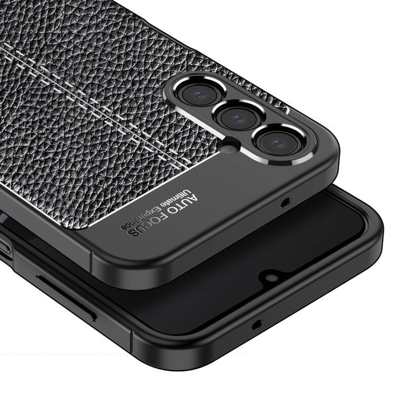Litchi tartós zselés tok Samsung Galaxy A14 4G/5G - fekete