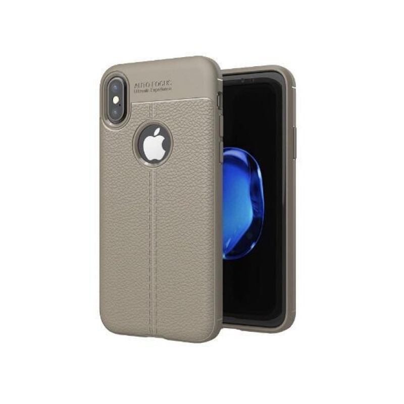 Litchi tartós zselés tok iPhone X/XS készülékhez - szürke