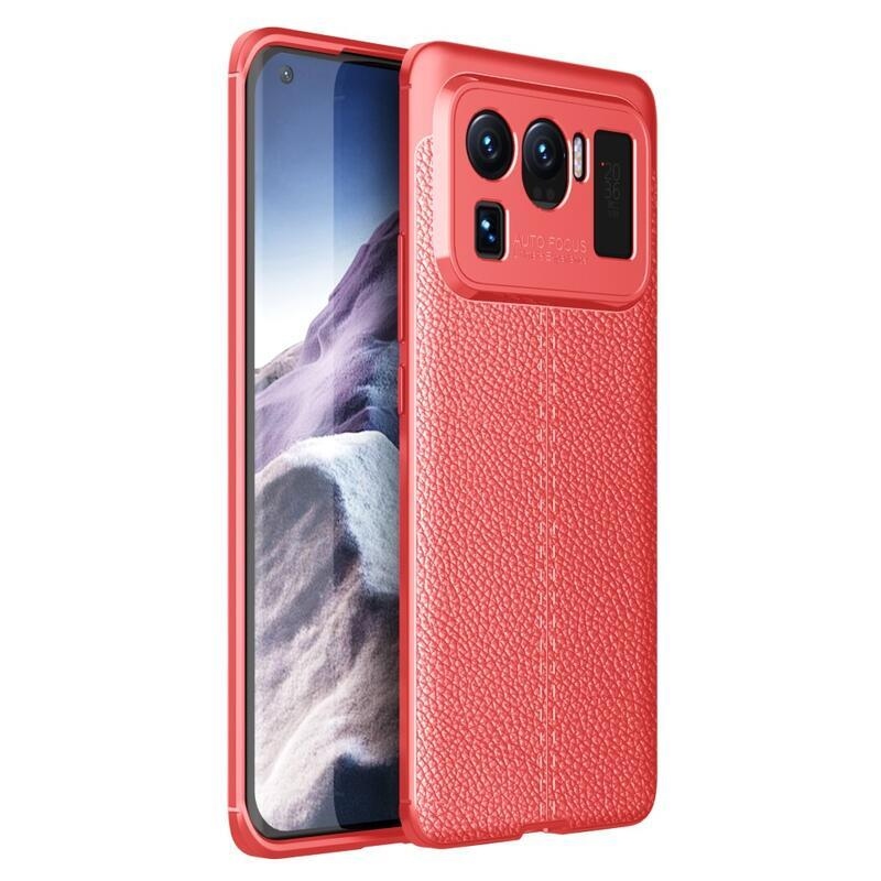 Litchi tartós zselés tok textúrával a Xiaomi Mi 11 Ultra számára - piros
