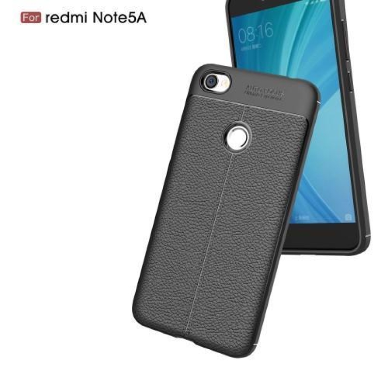 Litchi tartós tok texturált hátlappal Xiaomi Redmi Note 5A Prime készülékhez - kék