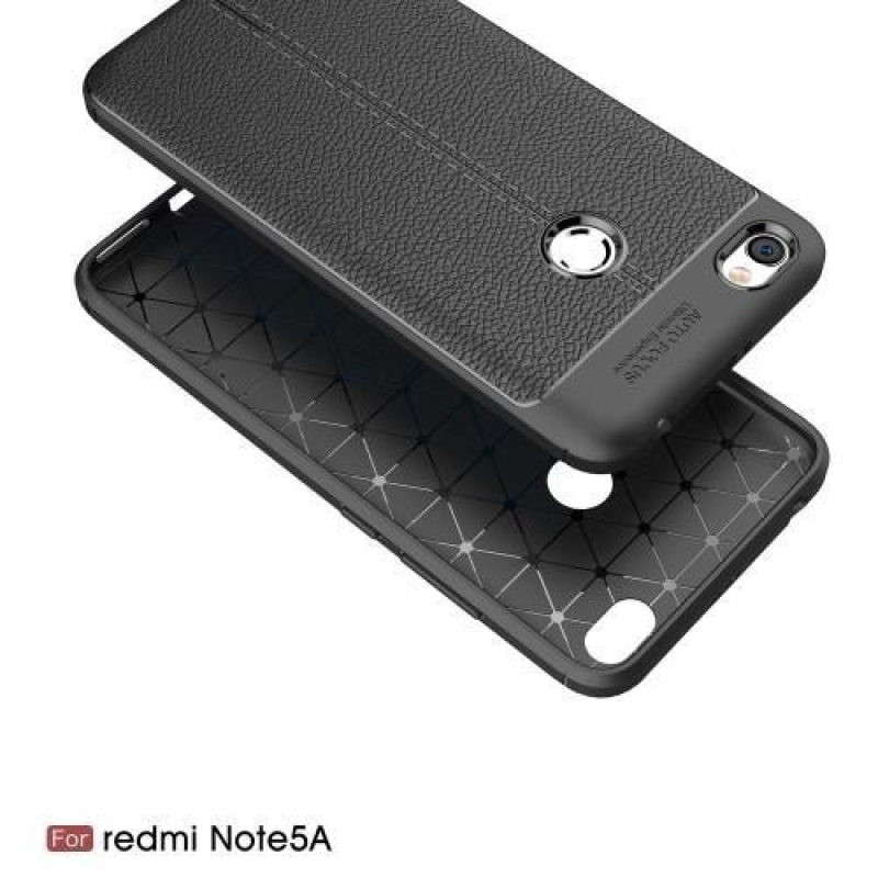 Litchi tartós tok texturált hátlappal Xiaomi Redmi Note 5A Prime készülékhez - kék