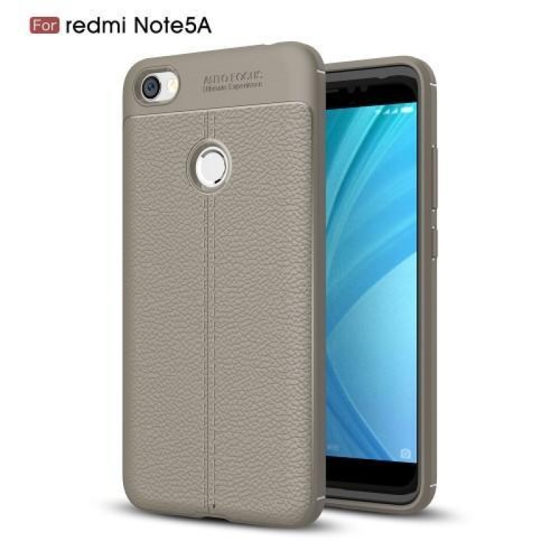 Litchi tartós tok texturált hátlappal Xiaomi Redmi Note 5A Prime készülékhez - szürke