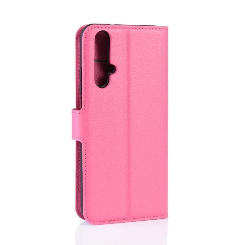 Litchi pénztárca tok Honor 20/Huawei Nova 5T - rózsa