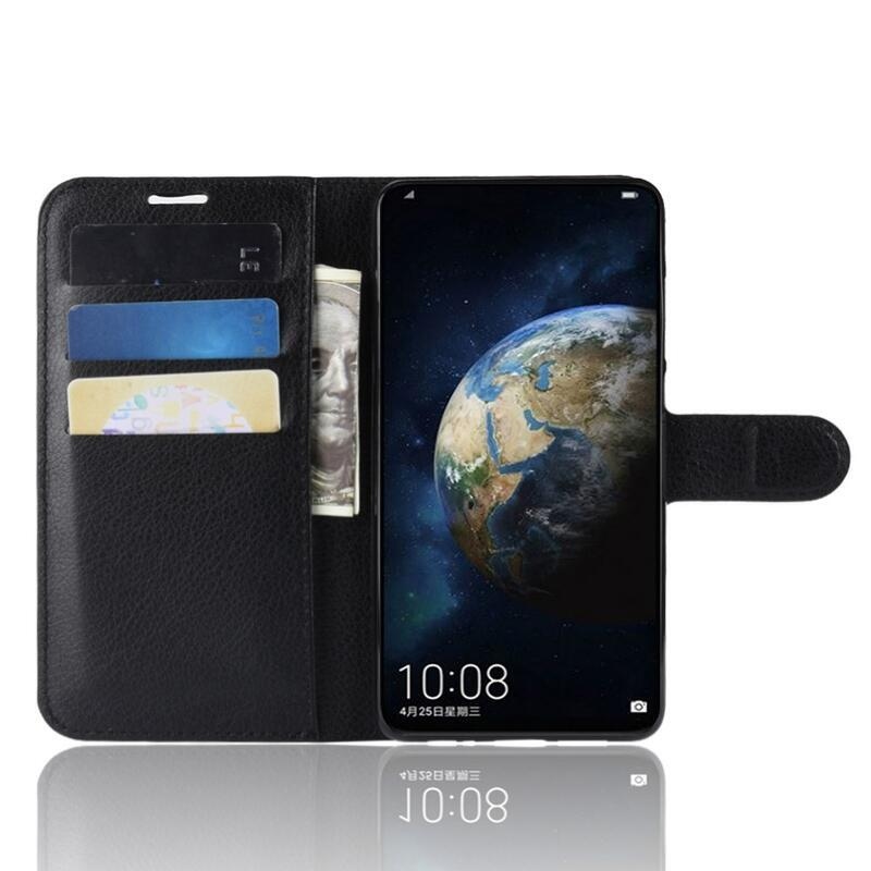 Litchi pénztárca tok Huawei P30-hoz - fekete