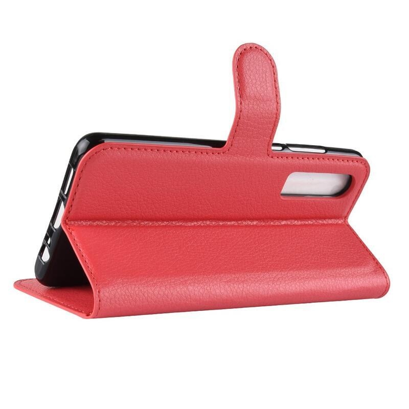 Litchi pénztárca tok a Huawei P30-hoz - piros