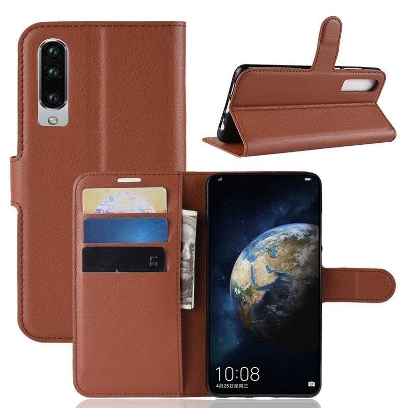 Litchi pénztárca tok Huawei P30-hoz - barna