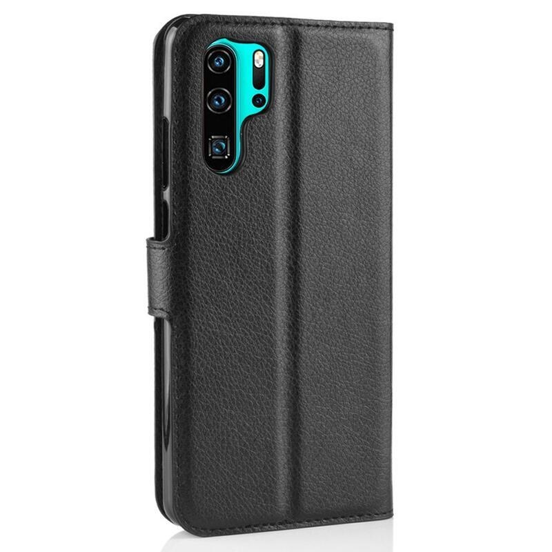 Litchi pénztárca tok Huawei P30 Pro-hoz - fekete
