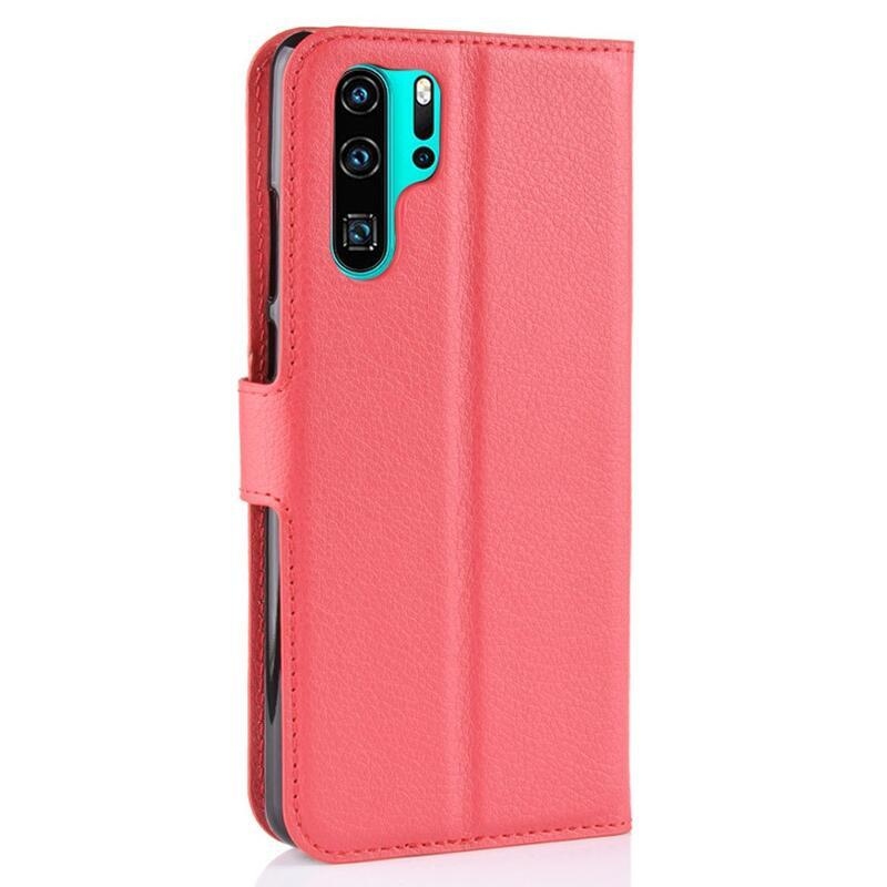 Litchi pénztárca tok Huawei P30 Pro-hoz - piros