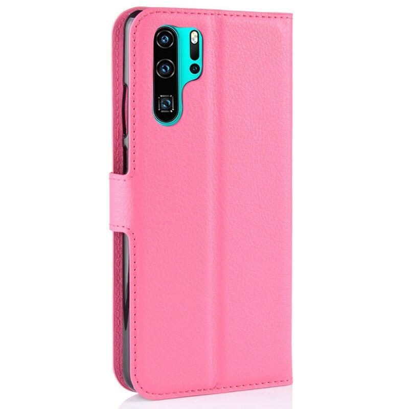 Litchi pénztárca tok a Huawei P30 Pro-hoz - rózsaszínű
