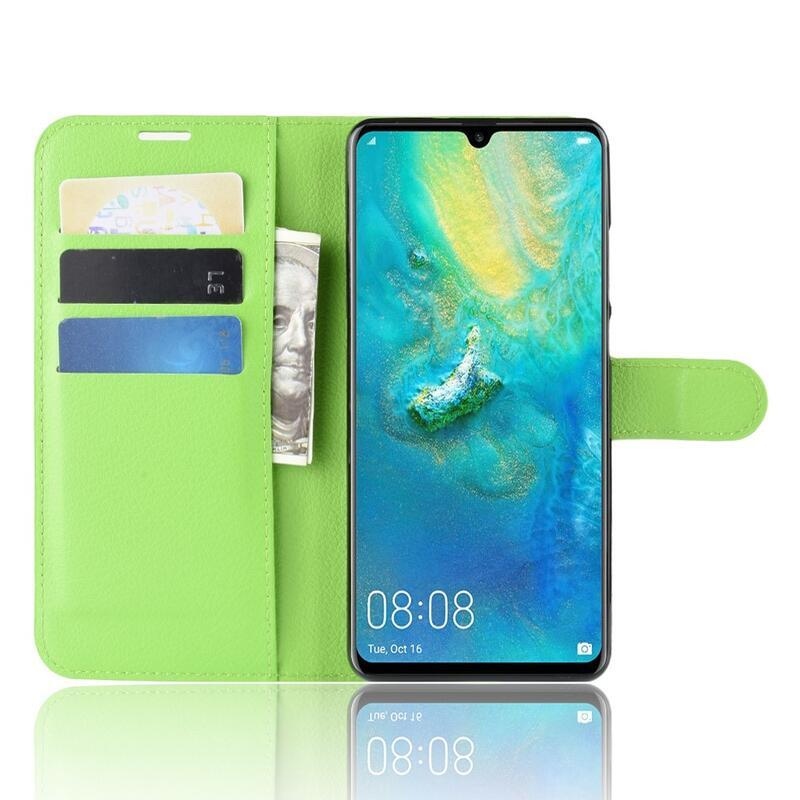 Litchi pénztárca tok Huawei P30 Pro-hoz - zöld