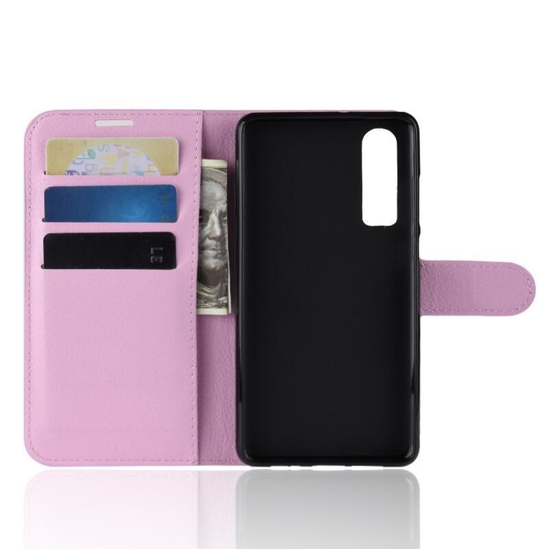 Litchi pénztárca tok Huawei P30-hoz - rózsaszín