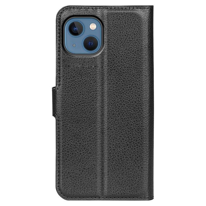 Litchi pénztárca tok iPhone 14 Plus készülékhez - fekete