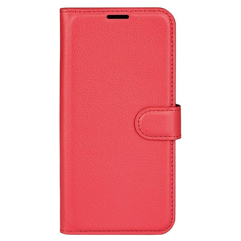 Litchi pénztárca tok iPhone 14 Plus készülékhez - piros