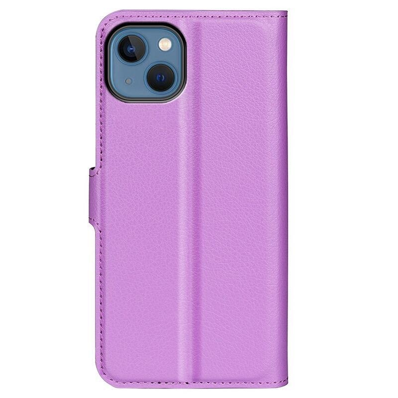 Litchi pénztárca tok iPhone 14 Plus készülékhez - lila