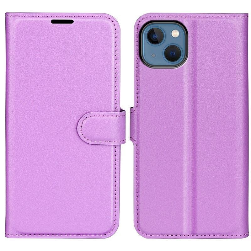 Litchi pénztárca tok iPhone 14 Plus készülékhez - lila