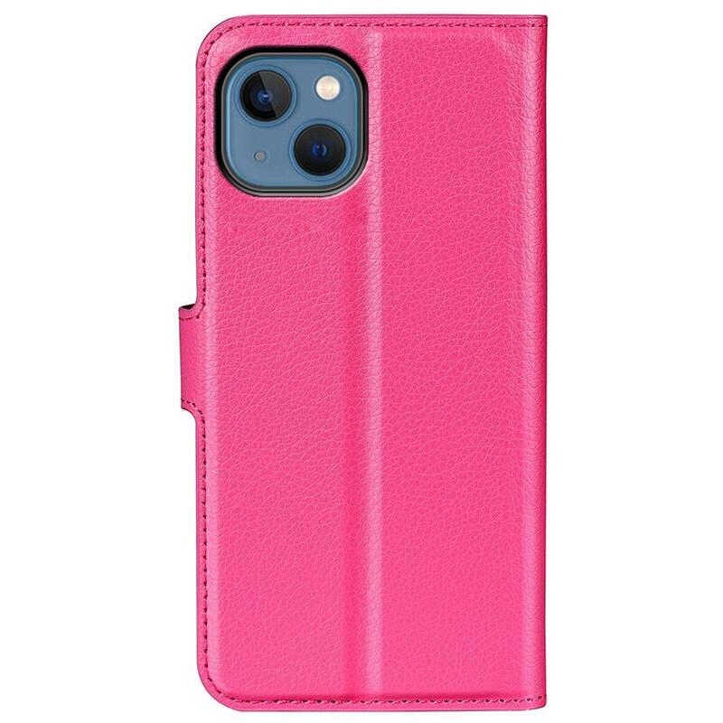Litchi pénztárca tok iPhone 14 Plus készülékhez - rózsaszínű