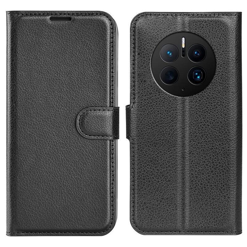 Litchi pénztárca tok Huawei Mate 50 Pro-hoz - fekete