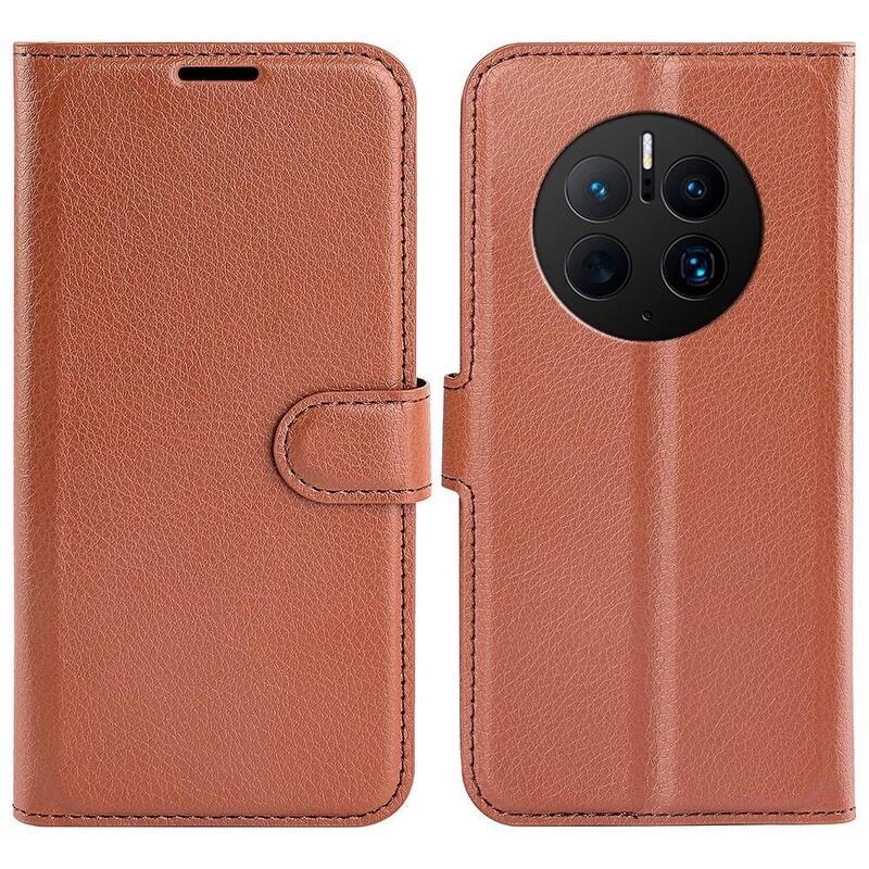 Litchi pénztárca tok Huawei Mate 50 Pro-hoz - barna
