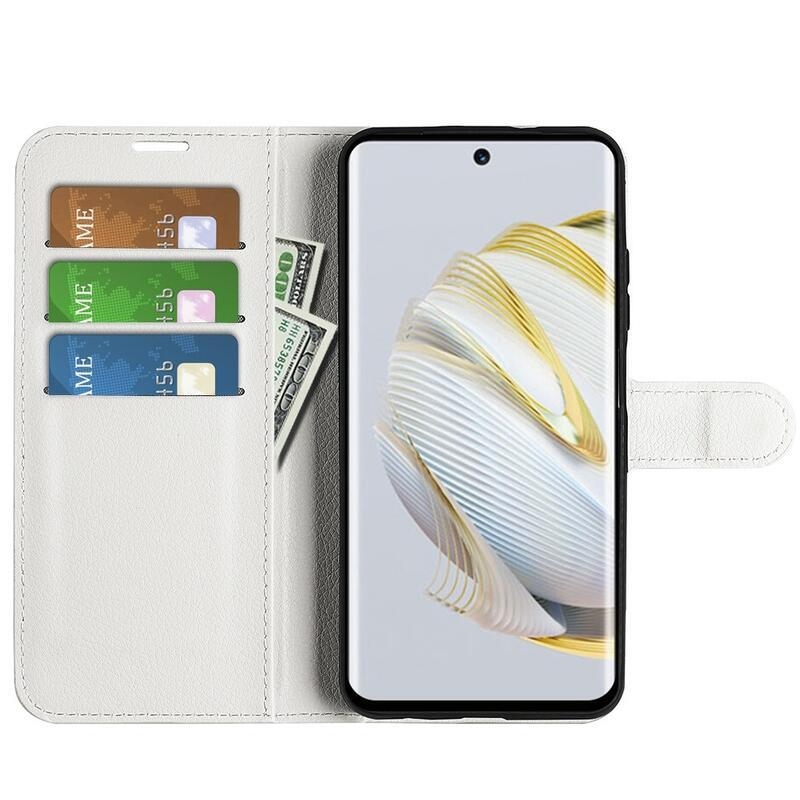 Litchi pénztárca tok a Huawei Nova 10 készülékhez - fehér