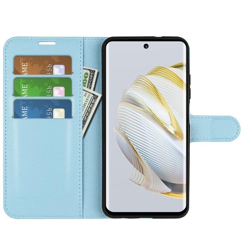 Litchi pénztárca tok Huawei Nova 10 - kék