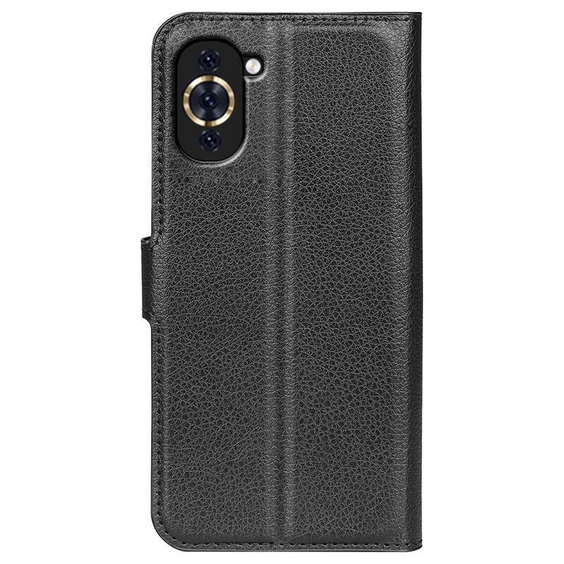 Litchi pénztárca tok Huawei Nova 10 Pro-hoz - fekete