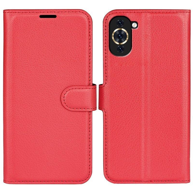 Litchi pénztárca tok Huawei Nova 10 Pro-hoz - piros