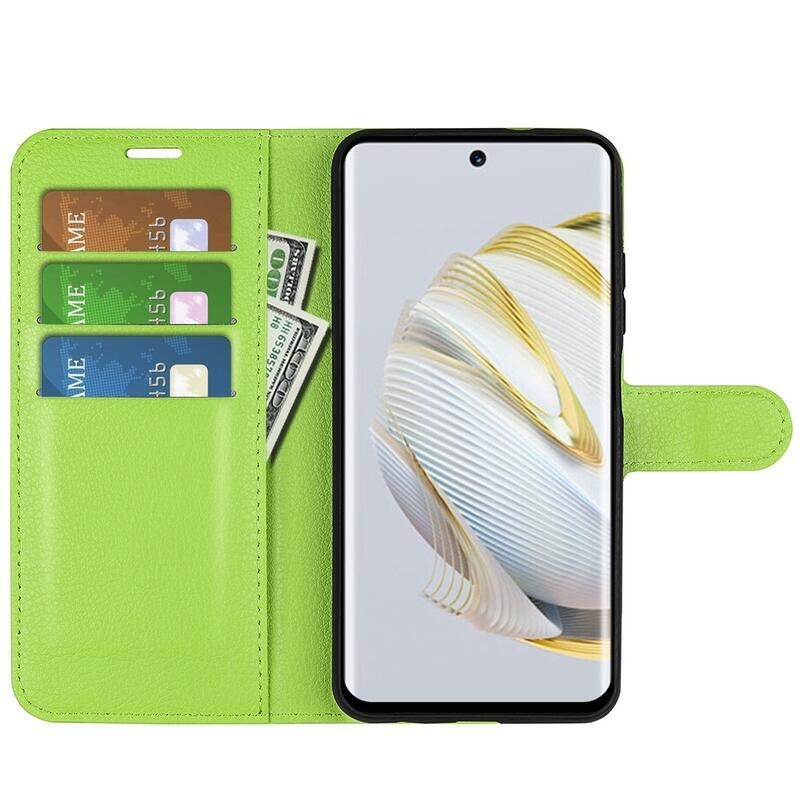 Litchi pénztárca tok Huawei Nova 10 - zöld