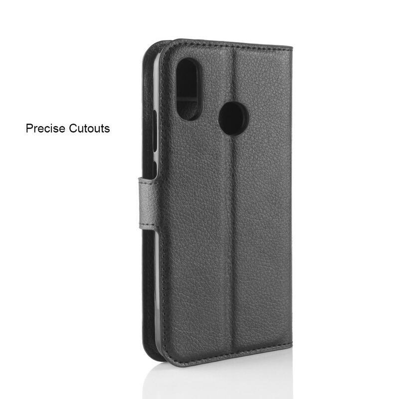 Litchi pénztárca tok a Huawei P30 Lite-hoz - fekete
