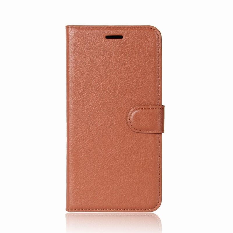 Litchi pénztárca tok Huawei P30 Lite-hoz - barna
