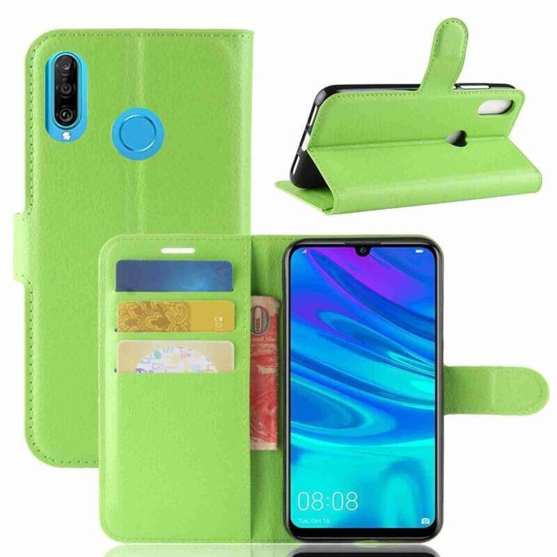 Litchi pénztárca tok Huawei P30 Lite-hoz - zöld