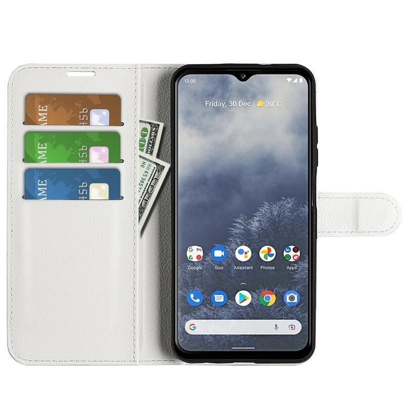 Litchi pénztárca tok a Nokia G60 5G készülékhez - fehér