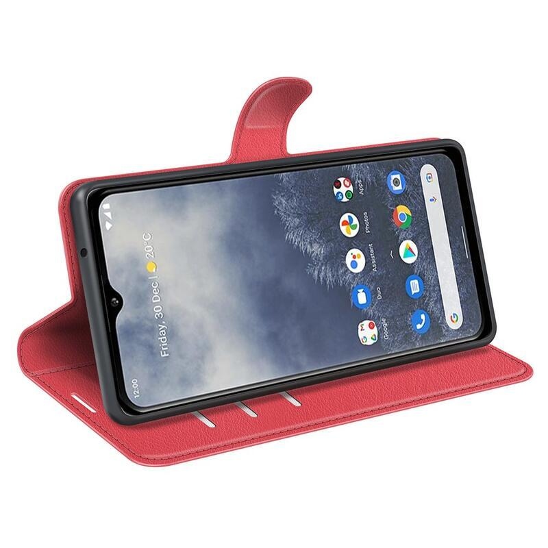 Litchi pénztárca tok a Nokia G60 5G készülékhez - piros színű