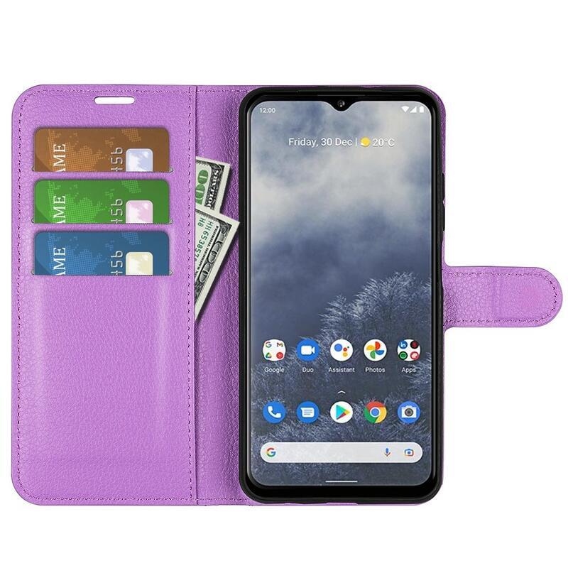 Litchi pénztárca tok a Nokia G60 5G készülékhez - lila