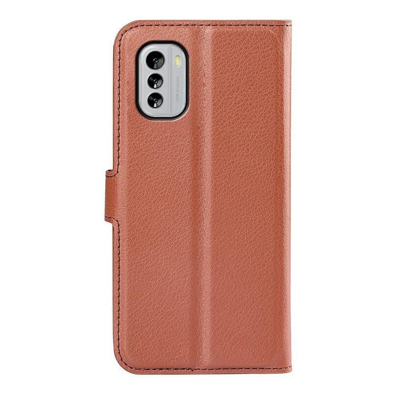 Litchi pénztárca tok Nokia G60 5G készülékhez - barna