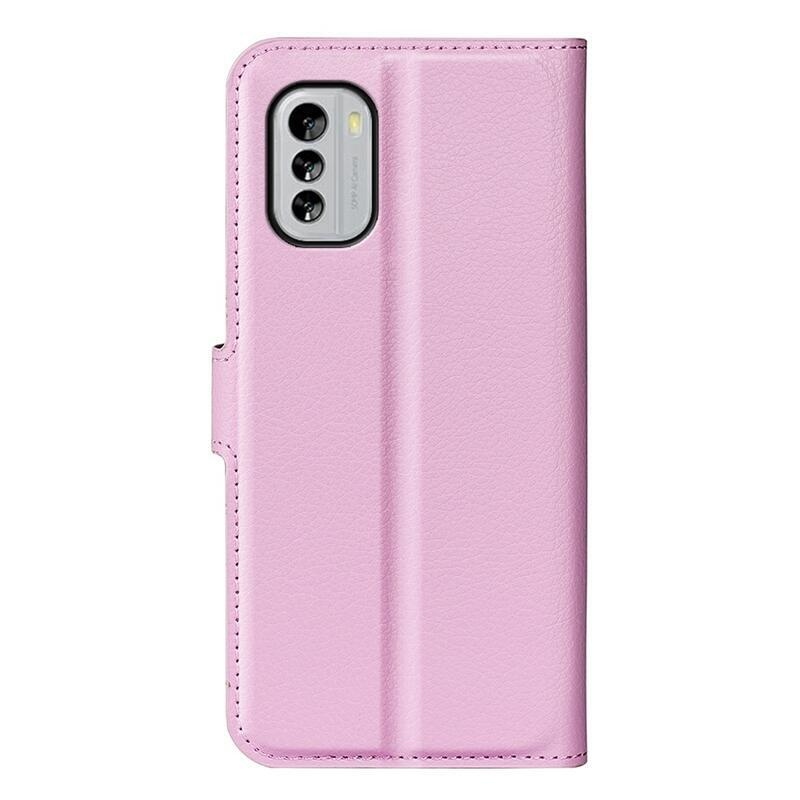 Litchi pénztárca tok a Nokia G60 5G készülékhez - rózsaszín