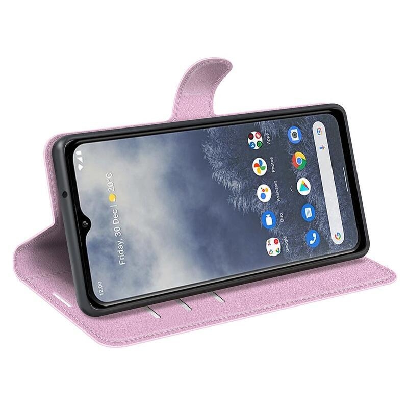 Litchi pénztárca tok a Nokia G60 5G készülékhez - rózsaszín